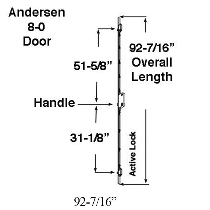 Andersen A-Series 3-Point Lock Mechanism for FWHID80 Doors – 50mm Backset, 106mm PZ
