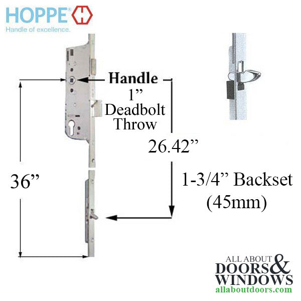Hoppe HLS9000 Automatic Tongue Gear – 45mm Backset, 92mm PZ