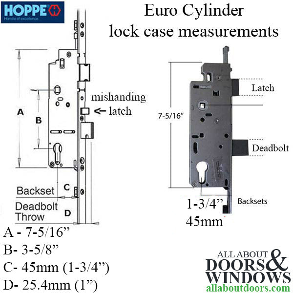 Hoppe HLS9000 Automatic Tongue Gear – 45mm Backset, 92mm PZ