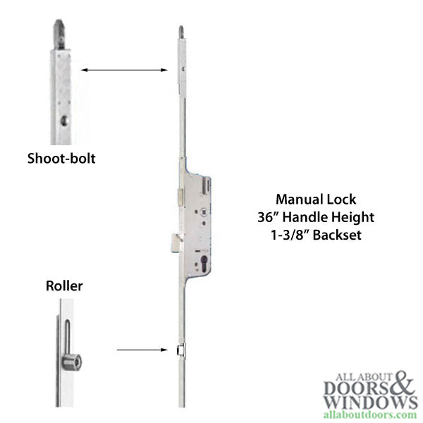 Hoppe Multipoint Lock Replacement Kit for 93" Fuhr – 35mm Backset, 92mm PZ