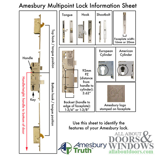 Premier P2000 Multipoint Lock Gearbox – 45mm Backset, 92mm PZ