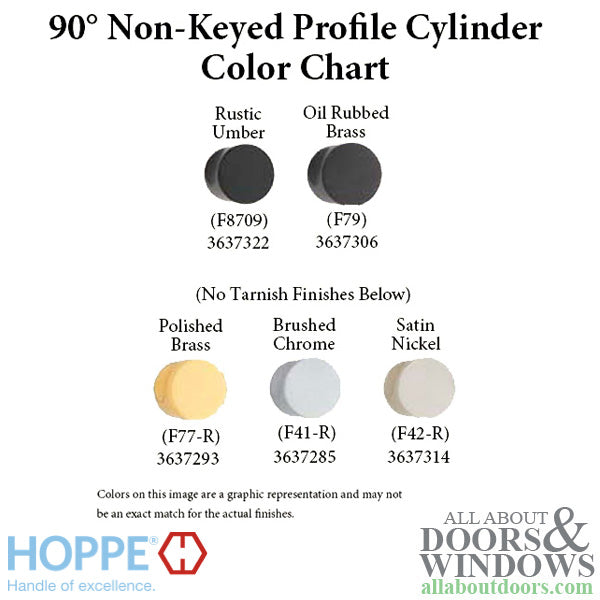 Hoppe 90° Non-Keyed Profile Cylinder with Crescent Knob – Rustic Umber