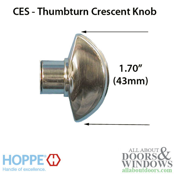 Hoppe HLS9000 Sliding Door Thumb Turn Knob – Resista Brass