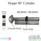 Hoppe Crescent Knob Euro Profile Cylinder – 55.5/55.5mm, Satin Nickel