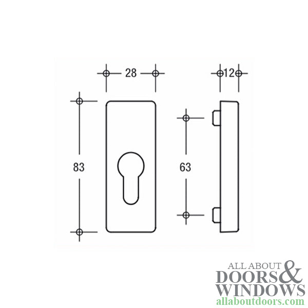 Inside Rosette with Cylinder Bore – 10mm Positioning Plugs