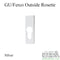 Outside Rosette with Cylinder Bore – 10mm Positioning Plugs