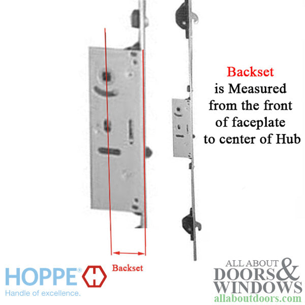 Hoppe 2 Point Sliding Door Lock Strike – U-Channel, Brushed Stainless Steel