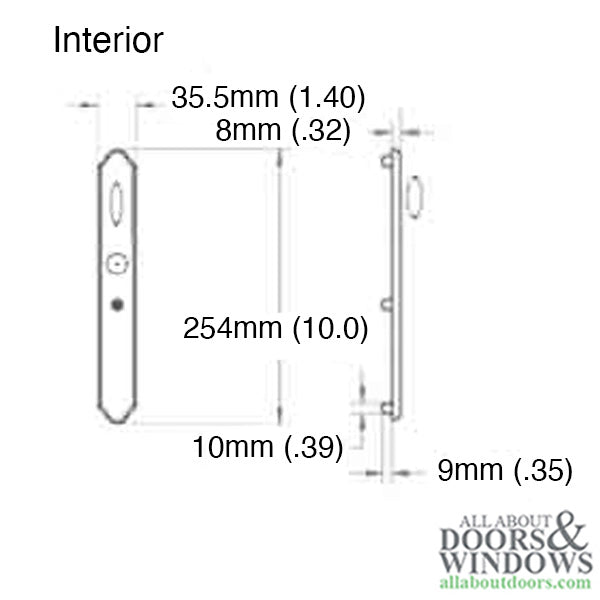 Hoppe M151 Sliding Door Fixed Dummy Handleset – Antique Brass
