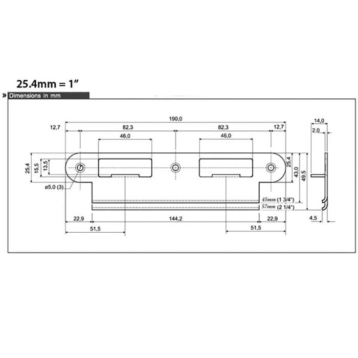 GU Ferco Latch and Deadbolt Keeper for 2-1/4" Doors – Satin Nickel