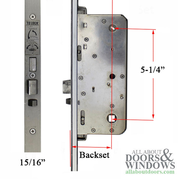Multipoint Lock for 8' Outswing Doors – 60mm Backset, 133mm PZ