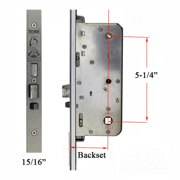 Neuma Multipoint Lock for 8-0 Out-Swing Doors – 60mm Backset, 133mm PZ
