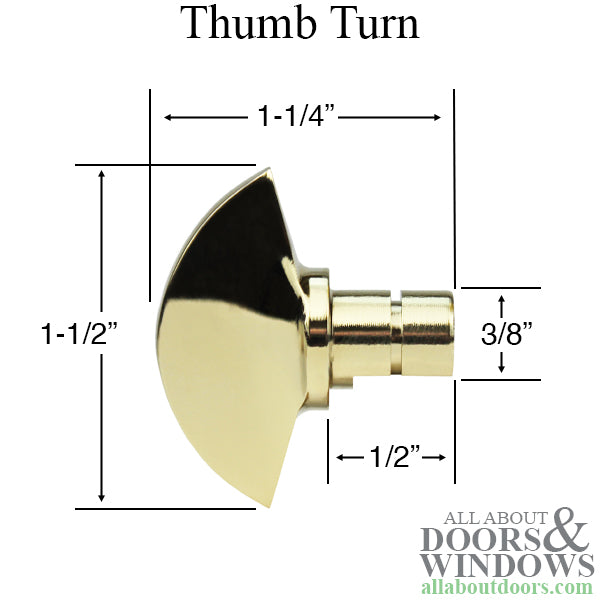 Emtek Thumb Turn Kit for Multipoint Lock Trim – Polished Brass
