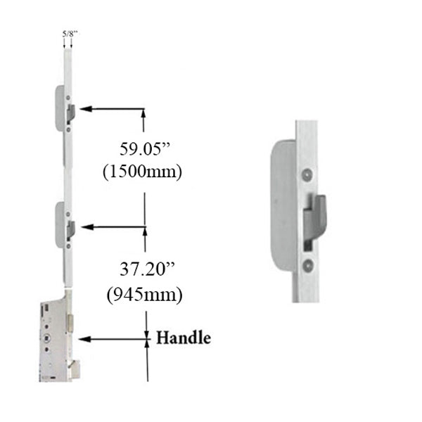 Hoppe HLS9000 Manual Top Extension with Swing Hooks – 16mm Faceplate, 78.66" Length