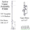P3000 Active Upper Assembly with Gear – 45mm Backset, Rhino Hook at 53.47", for 108-121.5" Doors