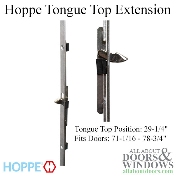 Hoppe Manual Top Extension – 16mm Faceplate, 29-1/4" Tongue, 41-1/8" Length