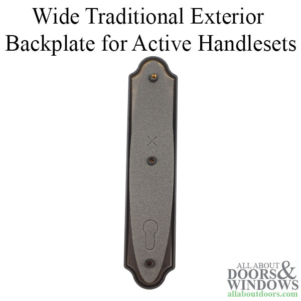 Hoppe Wide Traditional Exterior Backplate for Active Handlesets – 92mm PZ, Matte Black (Blemished)