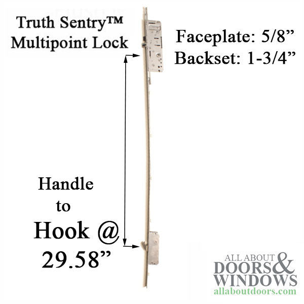 Truth Sentry Multipoint Lock – 45mm Backset, 92mm PZ, Active Hook at 29-5/8"