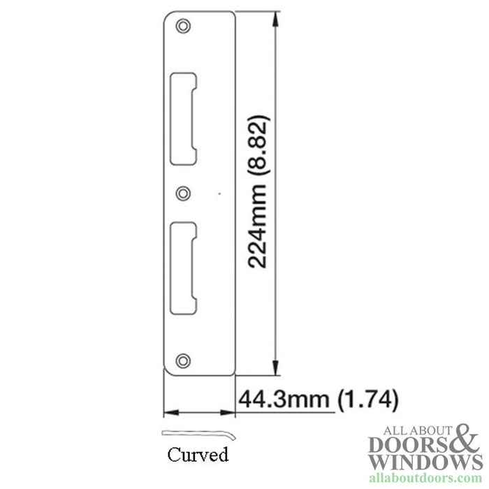 Hoppe Latch & Deadbolt Strike Plate – Curved Lip, Stainless Steel
