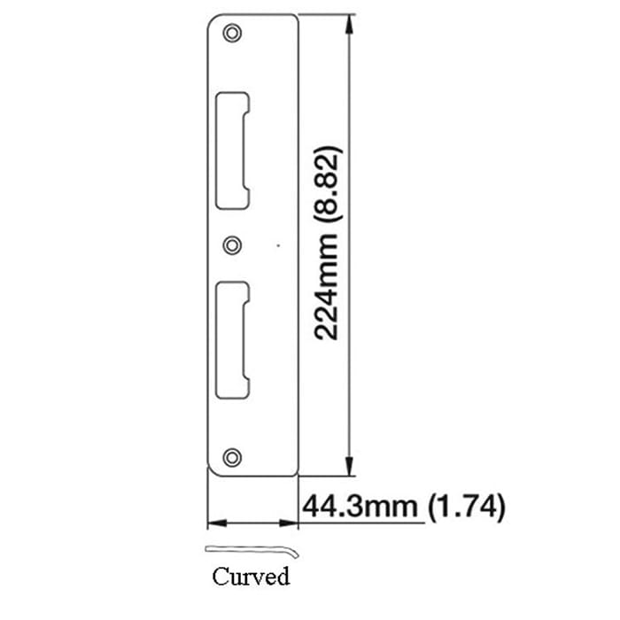 Hoppe Latch & Deadbolt Strike Plate – Curved Lip, Stainless Steel