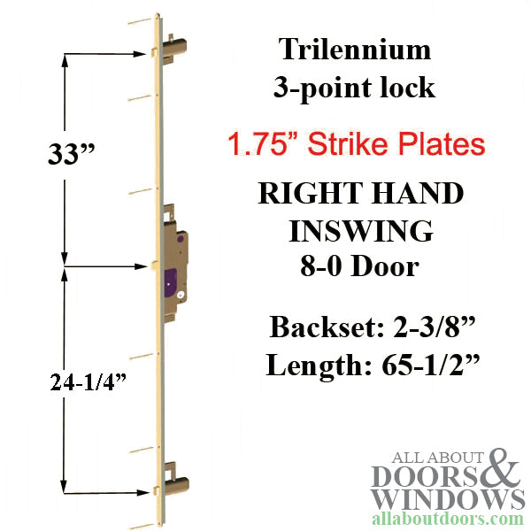 Trilennium 3000 Series Multipoint Lock – 60mm Backset, Locking Latch Bolts