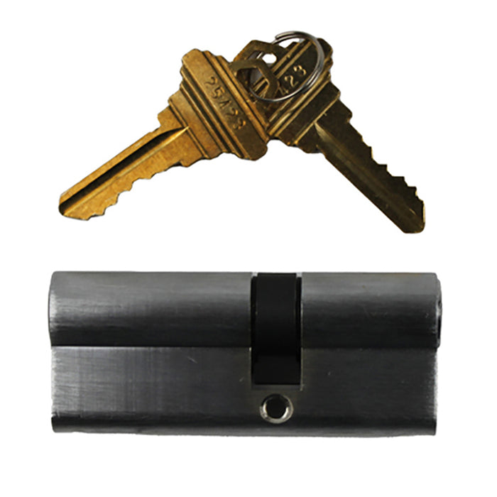 Euro Profile Full Cylinder – 45.5/31.5mm, Key/Key, Satin Brushed Chrome