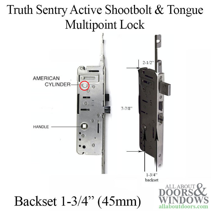 Truth Sentry 5-Point Multipoint Lock Gear – 45mm Backset, 92mm PZ, 20" Tongue Position