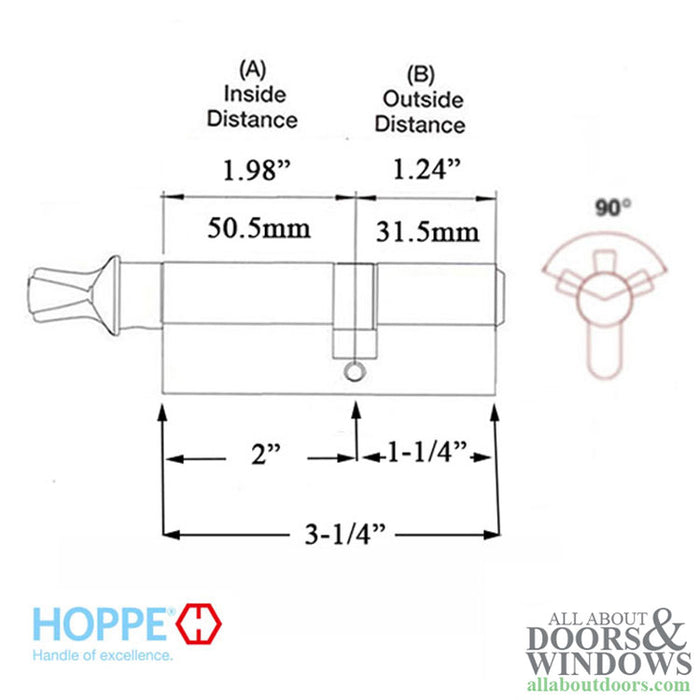 Hoppe Euro Profile Cylinder – 31.5/50.5mm, Satin Nickel