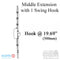 Hoppe HLS9000 Middle Extension with Swing Hook – 16mm Faceplate, 24.09" Extension