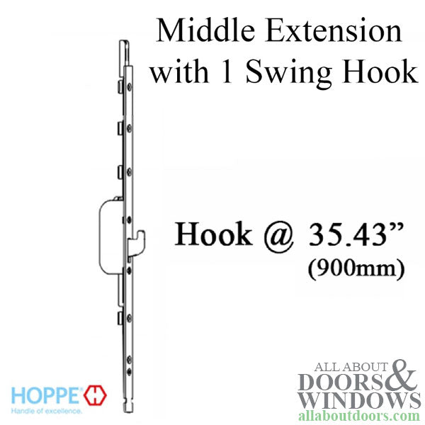 Hoppe HLS9000 Middle Extension – 16mm Faceplate, Swing Hook