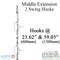 Hoppe HLS9000 Middle Extension – 16mm Faceplate, Two Swing Hooks, 63.46" Length