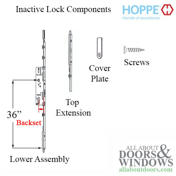 Hoppe Inactive Bottom Gear with Shootbolt – 70mm Backset, 16mm Faceplate