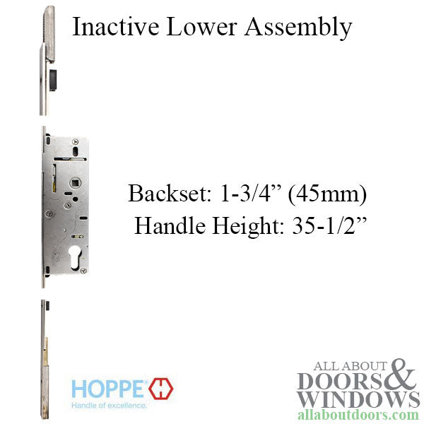 Hoppe HLS9000 Inactive Shootbolt for Passive Door – 45mm Backset, 35-1/2" Handle Height
