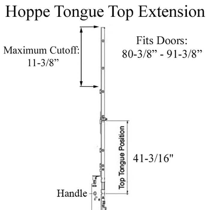 Hoppe Upper Extension – 16mm Faceplate, 55-3/4" Length