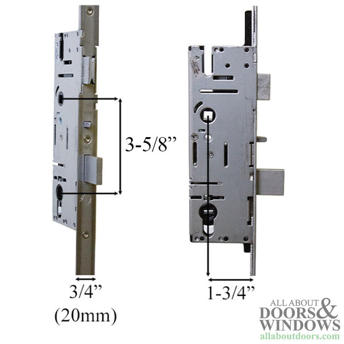 Amesbury P2000 Multipoint Lock for Short Doors – 45mm Backset, 92mm PZ, 20mm Faceplate