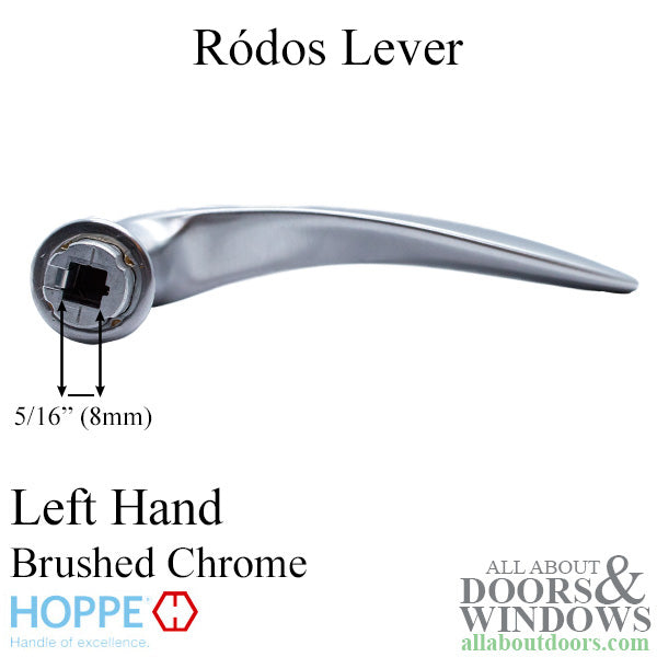 Hoppe Receiver Handle for Quick-Fit Connection – Left Hand, Brushed Chrome