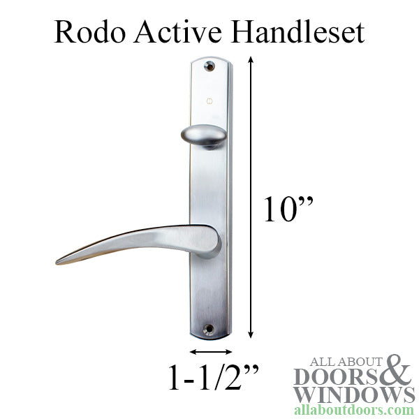 Hoppe Rodo Active Handle Set for 2-1/4" Doors – Offset Lock, Brushed Chrome