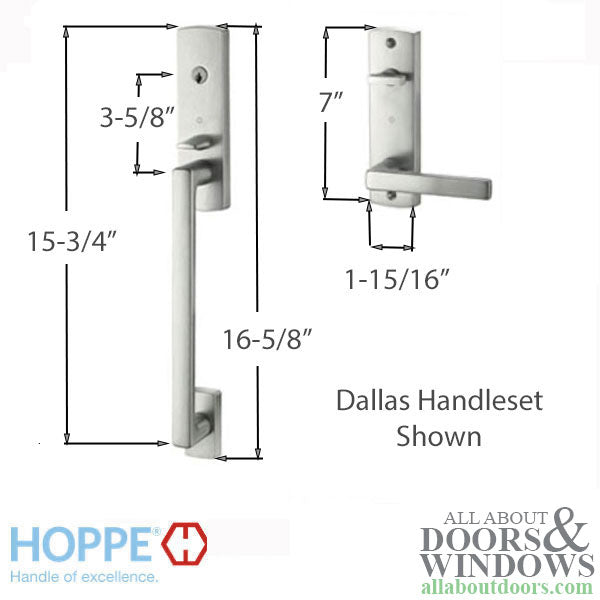 Hoppe Dallas Handleset Trim for HLS2000 Multipoint Locks – 92mm PZ