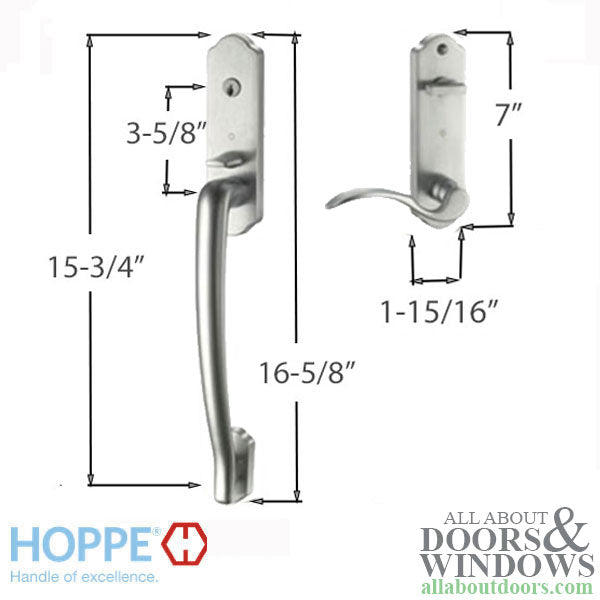 Hoppe Munchen HLS2000 Traditional Entrance Handle Set – Right Hand, 92mm PZ