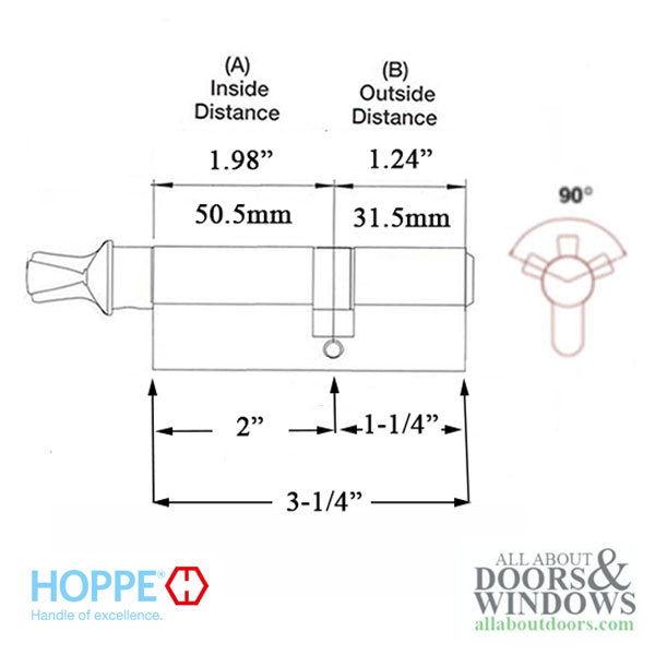 Hoppe Euro Profile Full Cylinder – 82mm, Satin Nickel