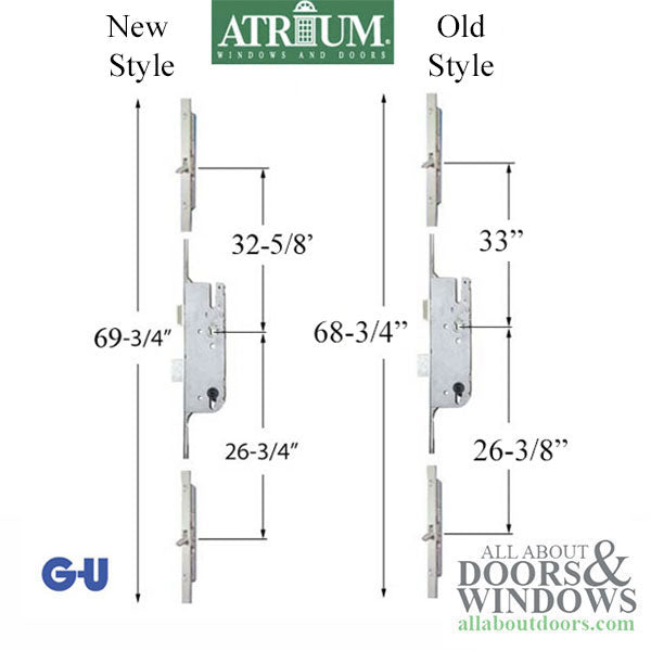 G-U Multipoint Lock Kit for Atrium Doors – 45mm Backset, 92mm PZ