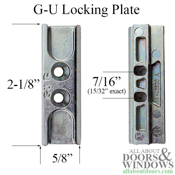 GU Euro Groove Locking Plate – Raised Back, 2-1/8" Length