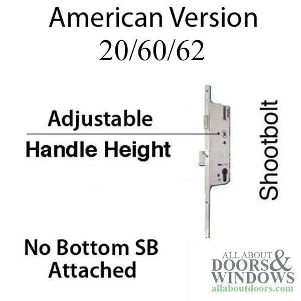 P2000 Passive Lower Shootbolt Assembly – 45mm Backset, 92mm PZ, Adjustable Handle Height