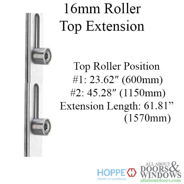 Multipoint Top Extension – 16mm Faceplate, 36" Handle Height, Stainless Steel
