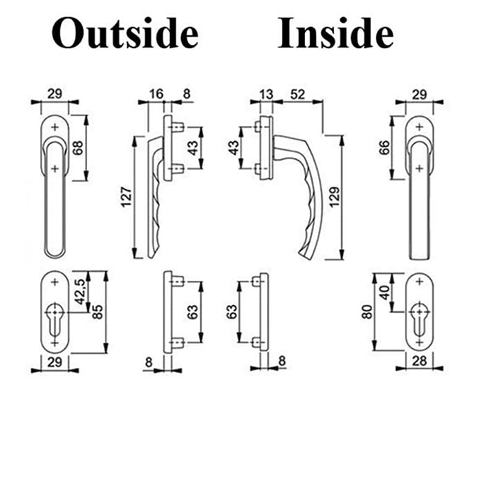 Hoppe London Tilt Turn Window Handle – 90° Interior Stop, Non-Keyed