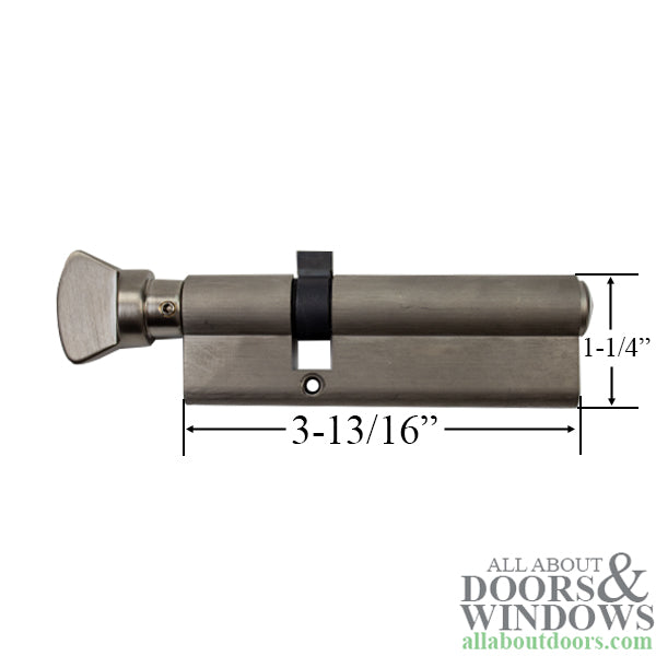 Hoppe Single Cylinder with V-Knob Thumb-Turn – 31.5mm/65.5mm, Satin Nickel