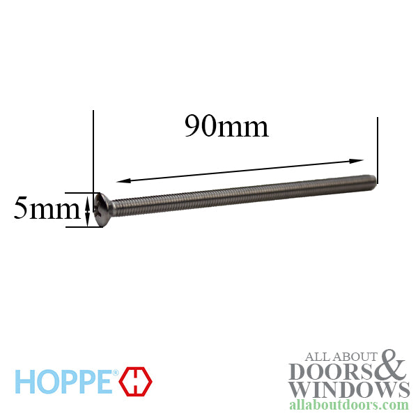 Hoppe Mounting Screw for Thicker Doors – M5, 90mm, Satin Nickel