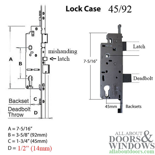 Hoppe Automatic Roller Bottom Gear – 45mm Backset, 36" Handle Height