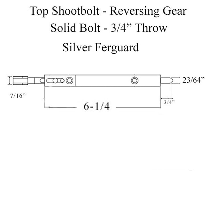 GU Ferco Secury Europa Reversing Gear Top Shootbolt – 16mm Faceplate, Silver Ferguard