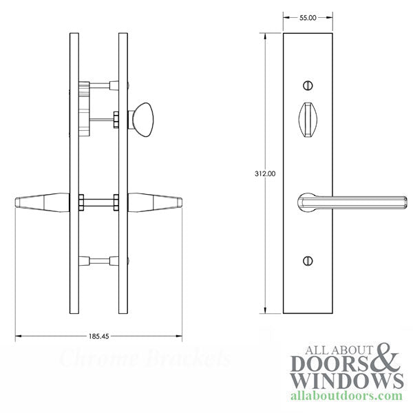 GU Ferco Roma Solid Brass Handle Set – Non-Key Semi-Active, 92mm PZ, Dark Bronze