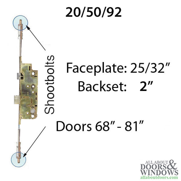 GU Active Multipoint Lock with Shootbolts – 50mm Backset, 92mm PZ, 35" Handle Height